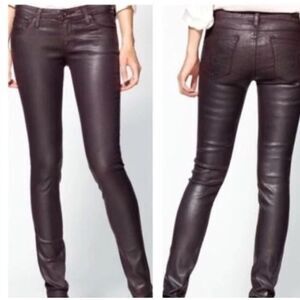 Adriano Goldschmeid The Legging Ankle Super Skinny Faux Leather Pants Size 28R